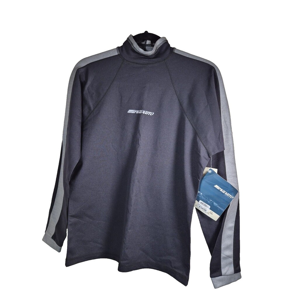 Navarro Radiator Mock Neck Base Layer Top Medium Black Long Sleeve Made Canada
